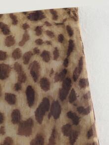 Women's Leopard Print Casual Skirt Spring - Mocha Brown - View 6