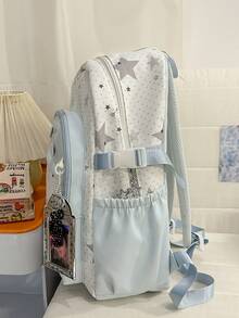 Transparent Anime-Style Casual Backpack, Lightweight Campus Backpack For Middle School Students - A - View 9