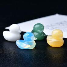 Exquisite 30mm Handcrafted Natural Stone Duck Figurine Charm - Perfect For Animal Lovers And Fashion Enthusiasts - Multicolor - View 3