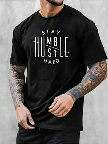 Summer Men's Fashion Pattern Short Sleeve T-Shirt PBBC - Black - View 1