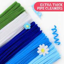 IOOLEEM Pipe Cleaners, 480pcs Blue, Flower Making Kit, Arts And Craft Supplies For Flowers, Ideas For Art Project Activity. - ColorC - View 4