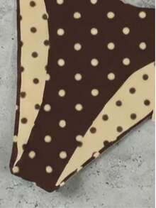 New Arrival Spring/Summer European And American Fashion Sexy Casual Elegant Mustard Yellow Polka Dot Print Beach Holiday Party 3-Piece Bikini Swimwear For Women - Multicolor - View 5