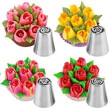 63pcs Stainless Steel Piping Nozzle Set: 48 Classic Flower Patterns + 7 Korean Ruffle Edges + 8 Russian 3D Flowers, Essential For Professional Baking - Silver - View 5