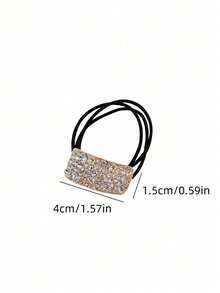 1pc/2pcs Shiny Crystal Rhinestone Stretchy Ponytail Holder, Sturdy Elastic Band Adds Fashionable Sparkle To Hairstyle, Hair Bobble, Hair Tie ,Hair Accessories, Ponytail Holders, Hair Elastics, Hair Rubber Bands, Hair Bobbles ,Hair Rope ﻿ Scrunchies - Multicolor - View 9
