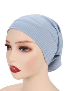 Jersey Knit Textured Elastic Opening Muslim Underscarf Hijab - Multicolor - View 10