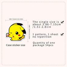 pokemon 54PCs Waterproof Vinyl   Stickers - Cute Cartoon Patterns, Suitable For Notebooks, Water Bottles, Skateboard, Helmet, Scrapbooks, Etc. - Single Piece - View 2