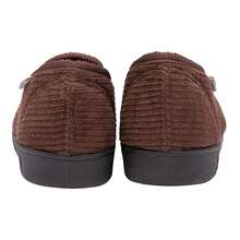 Dunlop - Mens Comfy Memory Foam Slippers With Hard Traction Rubber Sole - Brown - View 3