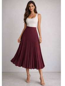 Elegant Casual Party Polyester Pleated Women's Evening Wedding Holiday Office Timeless - 查看 1