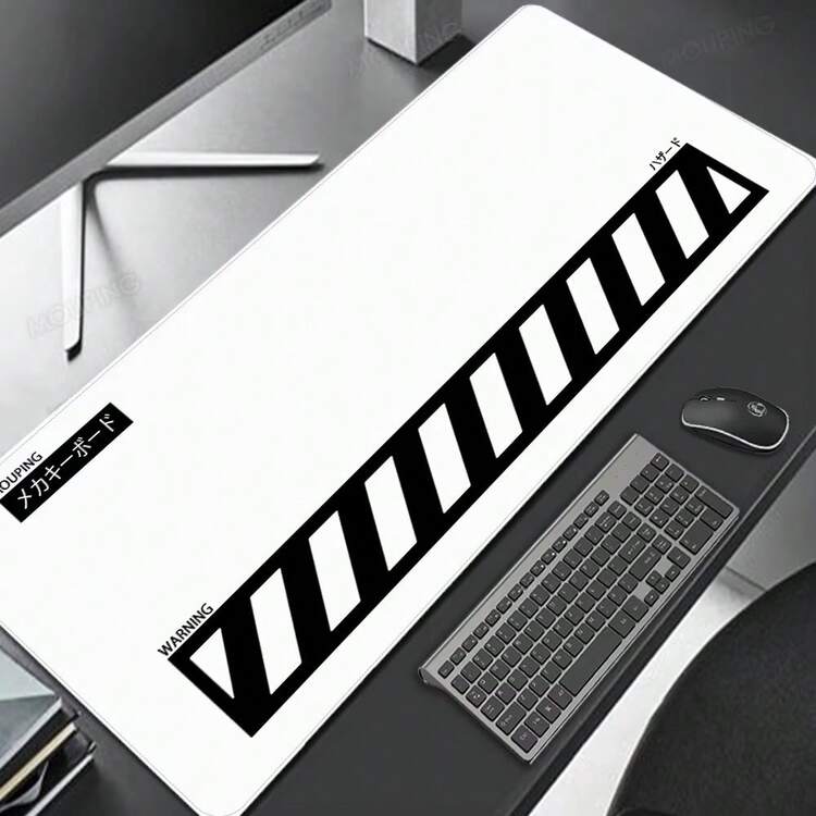 1pc Black Mouse Pad Japanese Desk Pad Xxl Mouse Pad Gamer Keyboard Desk Mat Computer Desks Office Carpet Notebook Table Accessory - A - View 23