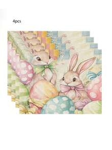 1 pezzo Runner da tavolo con motivo coniglietto di Pasqua, runner da tavolo con motivo uova di Pasqua, decorazione casa di Pasqua, 1 pezzo runner da tavolo, 4 pezzi sottopiatti, 1 pezzo federa, 3 prodotti disponibili, decorazioni per la casa per interni/esterni, forniture per feste, decorazione per la stanza. Adatto per decorazione casa e cucina di Pasqua e decorazione per eventi e feste. - Multicolore - Visualizzare 12
