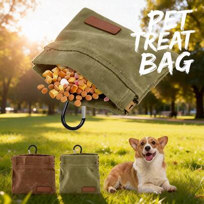 Popular Pet Snack Bag, Dog Training Reward Bag, Portable Hands-Free Dog Walking Bag, Automatic Shut-Off Of Dog Food Dispenser, Dog Travel Or Outdoor Behavior Assistance Can Be Hung On A Leash Or Connected To The Pet's Collar