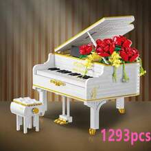 Bộ xếp hình đàn piano hoa vĩnh cửu, bộ sưu tập mô hình nhạc cụ sáng tạo, mô hình đàn piano cỡ nhỏ, quà tặng trang trí bàn làm việc cho phụ nữ, thích hợp cho việc lắp ráp và trưng bày, không bao gồm đèn. - Nhiều màu - Xem 7