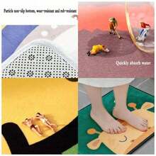 My Kitty Drives A UFO _ Atomic Space Cat _studiotine Bath Mat Bathroom Accessories Carpet Anti Slip Mat - 1PC - View 4