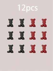 4pcs Happy Bear Plastic Wall Hooks, Cute Design With Practical Storage Function, Strong Load-Bearing And Stable, Easy To Hang Razors, Towels, Toothbrush Cups And Other Small Items. Simple Installation Without Damaging Walls, Suitable For Bathroom, Kitchen, Bedroom And Other Scenarios, Multiple Sizes Available For A Tidy And Adorable Life! - Multicolor - View 56