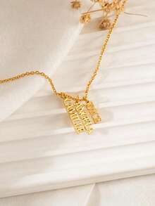 18K Gold Vertical Name Necklace, Family Name/Kids Name Necklace, Custom Multi Name Necklace, Personlized Family Gift, Mother's Day Gifts - Gold - View 3