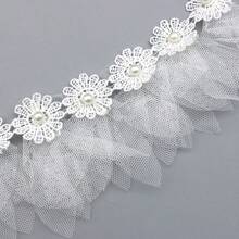 (1yards/Piece) White Water-Soluble Mesh, Lace, Lace Fabric, Holiday Party Gift, Handmade DIY Material - Mixed Colors - View 4