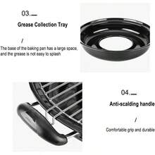 Asador para Estufa Mexicana con 2 Discos Giratorios, de Acero Inoxidable Esmaltado, Parrilla de Disco Metal para Cocinar al Exterior - 1 - Ver 9
