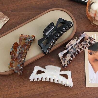 13cm Extra Large Acetate Butterfly Clip Hair Accessory For Women, French Gilded Hair Claw Hairpin For Bun, Shower