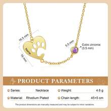 1 chiếc vòng cổ khắc tên hình dấu chân chó cá nhân hóa, mặt dây chuyền hình dấu chân chó yêu thương cá nhân hóa, vòng cổ khắc tên theo yêu cầu dành cho nữ, trang sức thú cưng dễ thương và đơn giản với đá sinh nhật, vòng cổ mặt dây chuyền hình động vật thời trang, trang sức thời trang hàng ngày, quà tặng cho người yêu thú cưng, quà tặng kỷ niệm, sinh nhật, ngày Valentine, quà tốt nghiệp. - Nhiều màu - Xem 8