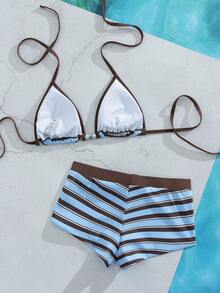 Bộ bikini nữ màu vàng chấm bi kiểu retro, thích hợp cho các buổi đi chơi, phong cách Y2K, dạo phố, nghỉ mát, bãi biển mùa hè. - Nhiều màu 2 - Xem 8