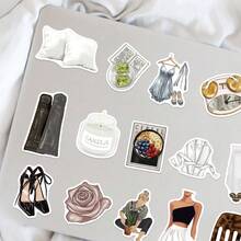 50PCS Clean Girl Stickers Aesthetics Stickers Scrapbooking, Diary, Laptop, Bumper, Skateboard, Water Bottle, Computer, Phone Greeting Cards, Photo Albums, Furniture, Stickers - Multicolor - View 10