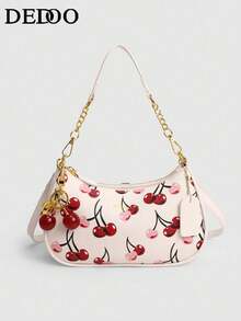 1pc Bag Handbag 2026 New High-Grade Teri Classic Strawberry Cherry Fashion Joker Retro Presbyopia Underarm Bag Fashion One-Shoulder Portable Handbag - White - View 10