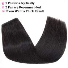 1B Straight One Piece Clip In Hair Extensions Real Human Hair 5 Clips 3/4 Full Head Clip In Human Hair Extensions For Women - Natural Black - View 5
