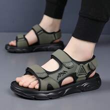 Men's Adjustable Strap Outdoor Hiking Sandals, Open Toe Non-Slip Wear-Resistant Thick Sole Lightweight Breathable Casual Athletic Footwear For Men Beach Camping Travel Daily Wear - 綠色 - 查看 5