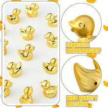 10pcs Mini Golden Duck Sculptures, Wholesale Golden Duck Figurines, Small Ornaments For Garden Landscape, Potted Plants, DIY Crafts, Party, New Year, Wedding Gifts - Multicolor - View 3