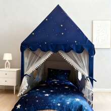 Abulun Children's Tent, Suitable For Both Boys And Girls. Foldable Tent. High-Quality Fabric. Easy To Install. Suitable For Indoor Use, Outdoor Picnics And As Birthday Gifts. - Blue - View 3
