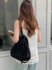 Women's Solid Color Sleeveless Loose Lace Trim Casual Tank Top, Spring/Summer White - White - View 4