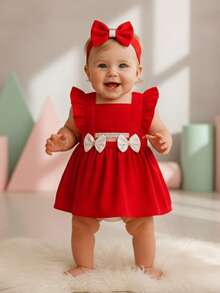 Baby Girls Jumpsuits - Đỏ - Xem 5