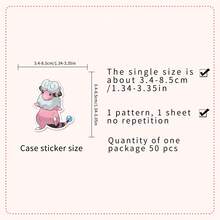 pokemon 50张防水粉色宝可梦乙烯基贴纸 - 可爱卡通图案，适用于笔记本、水瓶、滑板、头盔、剪贴簿等。 - 單件 - 查看 2