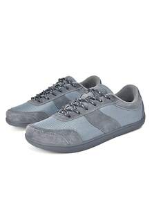 ERGOBIO 1 Pair Wide Width 4E Round Toe Minimalist Casual Barefoot Sneakers For Men - Grey - View 3