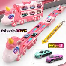 Unicorn Foldable Race Track Truck Toy Set - 2-Player Dual Launcher With Random ALLOY 2 Cars, 160cm Folding Track For Kids, Perfect New Year/Birthday Gift For Boys And Girls Ages 3+ - Multiple Styles - View 13
