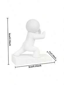 1pc Powerful Kung Fu Door Stopper With Cute Gray & White Design - Scratch Resistant, Soundproof Pet Protector, Anti-Collision, Easy Installation, Fun Door Accessory, Playful Style, Durable Plastic, Random Style - Multicolor - View 7