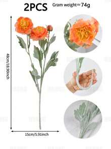 1件/3件套逼真奥斯汀玫瑰花束，搭配逼真牡丹长茎人造花，适用于家居花瓶、办公室、婚礼、订婚、周年纪念、母亲节、生日礼物、毕业典礼等场合。 - 露蓮 - 查看 19