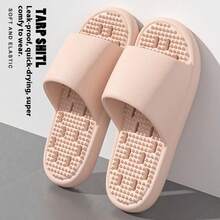 Bathroom Anti-Slip Slippers, Men's Odor-Resistant Indoor Home Shower Slippers, Bathroom Waterproof Hollow Couples EVA Ladies Sandals - Pink - View 13