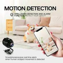 1 pièce/2 pièces Caméra mini HD 720P, caméra de domestique, caméra cachée portable, caméra mini intelligente, caméra sans fil WiFi à vision nocturne HD (réseau 2,4 G uniquement), surveillance à distance, stockage sur carte SD, convient pour la maison, la voiture, le bureau et plus de scénarios, en ligne 24h/24 et 7j/7 - Noir - Voir 9