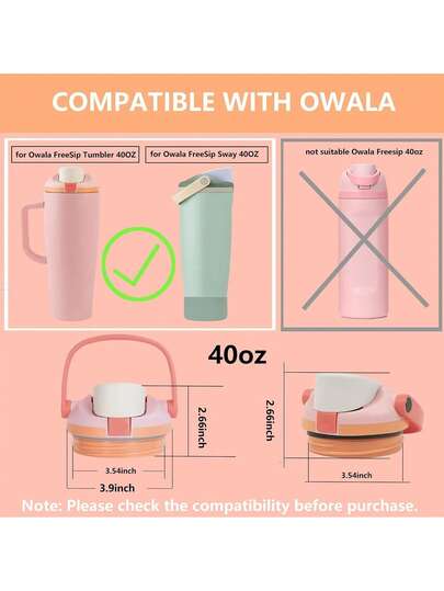 Replacement Lid For Sway 40oz Water Bottle And 40oz Cup, One-Click Water Bottle Top Replacement Lid Fits Sway Cup, Leak-Proof Lid Accessory