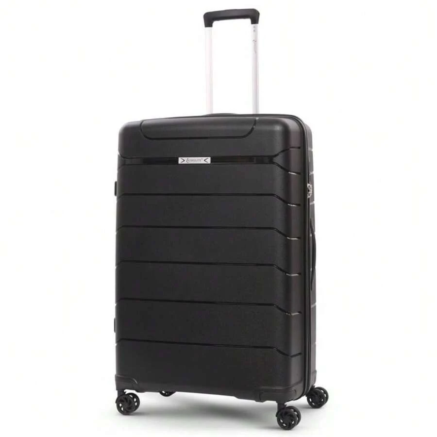Black 28 Inch 100L Lightweight PP Hard Shell Check-In Suitcase Spinner Wheels TSA Lock YKK Zippers - Default - View 1
