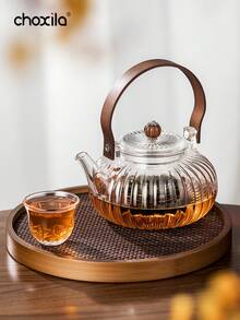 1 ấm trà hình quả bí ngô, ấm trà thủy tinh có tay cầm, ấm trà chịu nhiệt, bộ ấm trà chiều - Ấm trà hình quả bí ngô - Xem 5