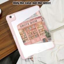 1pc PU Leather Case With Bookshelf Pattern, Pen Slot, 720° Rotating Stand, Auto Sleep/Wake Function, Compatible With Honor/Apple/HONOR/ Etc., Suitable For Back To School, Valentine's Day - Multicolor - View 4