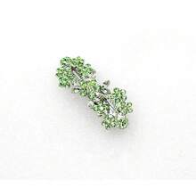 Peridot Color Gre1en Rhinestone Crystal Flower Hair Barrette Clip - Gre1en/Peridotcolor - View 5