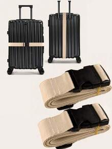 1条2米白色带黑色高品质数码印花行李带，多种颜色可选，便携式防丢旅行整理带，交叉绑带，颜色识别行李带，可调节耐用行李带，商务旅行必备整理工具 - 彩色 - 查看 15