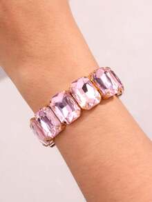 1 件时尚、精致、闪亮、多功能、奢华、独特、小批量、耀眼、奢华水晶方形手链，适合女士日常、派对、节日、通勤 - 手鐲 - 查看 19