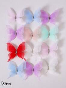 20pcs/Pack Girls' Candy, Star, Flower, Animal, Heart, Rainbow Hair Clips, Cute Side Bangs Clips, Minimalist Bangs Clips, Ponytail Holders, Elastic Hair Ties, Versatile Hair Accessories, Suitable For Daily Use, Gift - Multicolor - View 14