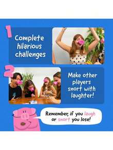 5-Piece Snorting Snouts & Card Set – Hilarious Oinkcredible You Laugh You Lose Game, Interactive Play, Perfect Gift For Girls, Ideal For Girl Gatherings & Parties - 5 mũi heo + thẻ bài - Xem 4