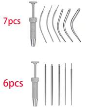 6/7PCS/Set Piercing Taper Ball Grabber Tool For Changing Jewelry - 14G 16G 18G 20G Stainless Steel Flat Back Earring Applicator Tool Piercing Kit For Ear/Nose/Eyebrow/Tongue/Navel/Nipple/Lip. - Multicolor - View 10