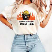 2026 Summer TopsOnly You Can Prevent Fescism Shirt, Trrmp Progressive Liberal Funny Political Gift Oversized Graphic Tees For Women,100% Cotton Womens Oversized Printed Graphic T-Shirts Women Casual Round Neck Short Sleeve Tee 1pcs Fashion Shirt, Halloween Gift, Xmas GiftLoose And Comfortableshirt - 白色008 - 查看 12